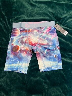 ethika Galaxy Print Compression Shorts - Pink, Blue & Purple
